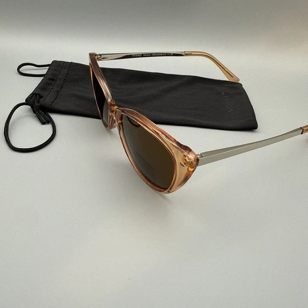 VITENZI Authentic Full Sun-Readers Sunglasses Cat Eye Tinted Verona in Champane